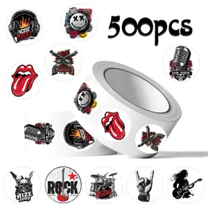 Autocollants En Rouleau De Musique Punk Rock Esthétiques Cool Pour Guitare Instrument De Musique Ordinateur Portable Journal Décoration D'album