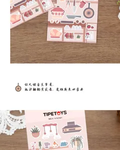 TIPETOYS Koreanischer Stil ästhetische Küche Cartoon dekorative Aufkleber für Tagebuch.