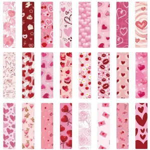 24 pieces marque-pages saint valentin rose coeur romantique jolies cartes decoratives livres