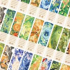 Lot de 24 marque-pages des 24 termes solaires, cartes de lecture en papier chinois