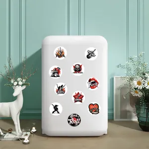 Stickers ronds de musique rock style punk autocollant impermeable pour guitare bureau