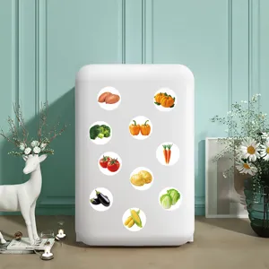 Rotolo di adesivi rotondi di verdure realistiche per bambini, simpatici adesivi decorativi sigillo.