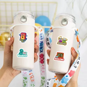 Bonitas pegatinas de papelería de dibujos animados con citas en inglés para niños.
