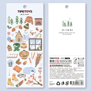 Autocollants de Journal Scrapbook DIY Paysage de Neige d'Hiver Autocollants de Papeterie en Papier Spécial Décoratif Pour Planification d'Artisanat DIY