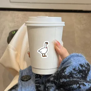Adesivo carino con oca dei cartoni animati impermeabile per tazza diario e computer.