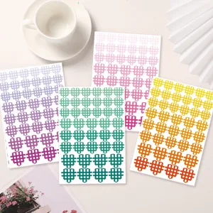 Conjunto de pegatinas de corazones a cuadros para diario decorativas etiquetas 8pcs