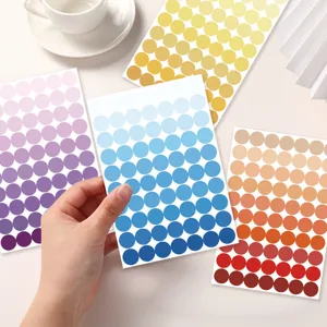 Colorful round dot stickers, macaron index marker labels for notebook and file decoration.