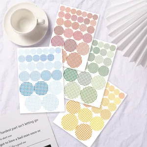 Grid dot label sticker set 8 sheets minimalist journal decorative DIY notebook index