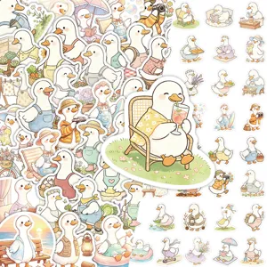 Lot d'autocollants mignons de canard de dessin anime pour journal et decoration de telephone.