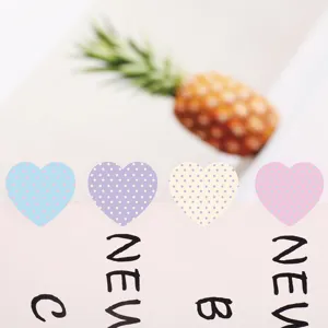 Adesivi con cuori a pois carini per agenda, etichette scrivibili, confezione da 8 fogli.