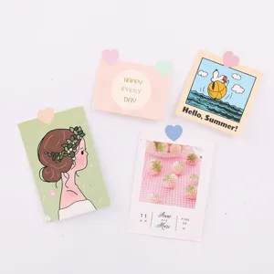 Set de cartes memo decoratives et autocollants, papeterie mignonne pour journal notes.