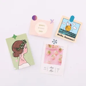 Set de 8 autocollants décoratifs mignons illustration de dessin animé étiquette