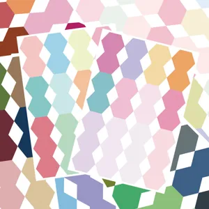 Close-up detail of colorful honeycomb index sticky notes for textbook page indexing and sorting.