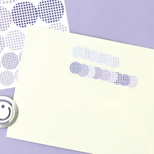 Detailed close-up of grid circle planner stickers, perfect for aesthetic journal decoration.