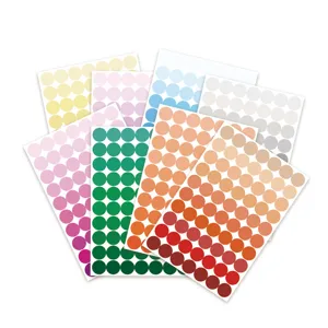 Colorful round dot index stickers set for notebook and file organization, simple planner tabs.