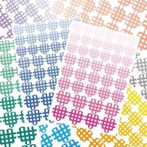 Pegatinas de índice de corazón a cuadros 8 hojas juego etiquetas adhesivas coloridas para agendas.