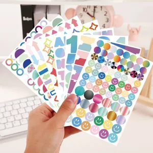 Ensemble d autocollants visage souriant lettres chiffres colorés pour école et agenda d enfants