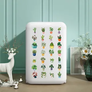 Green plant PET transparent waterproof decorative stickers for journal laptop and home decor