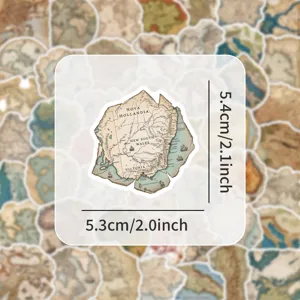 Pegatina de mapa del mundo vintage adhesivo de vinilo impermeable decorativo para diario maleta