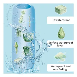 Light green Chinese style PTE transparent waterproof stickers with elegant bamboo motifs.