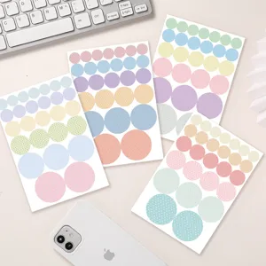Set di adesivi colorati a pois per pianificazione di bullet journal e smistamento, 8 fogli
