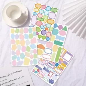 Korean style irregular border sticky notes set, cute decorative planner memo stickers for journaling.