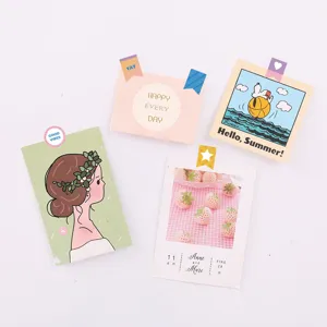 Korean irregular border memo sticker set, cute cartoon decorative sticky notes for journaling.