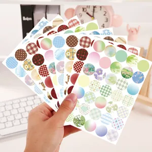 Decorative colorful round dot stickers set for journaling planner crafts sealing labels