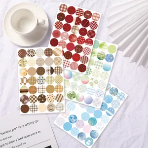 8 sheets four-season round dot stickers, decorative journaling sealing and index label stickers.