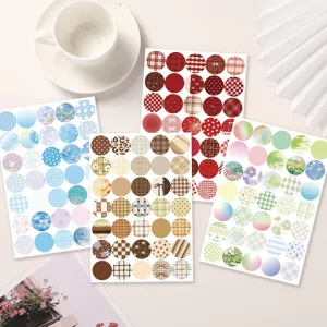 Set of 8 four-season round dot stickers for planner decoration, journal sealing and planning.