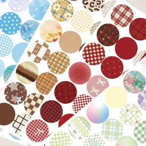 8 sheets decorative round dot stickers planner diary index labels stationery supplies