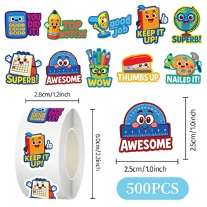 500pcs rollo bonitos pegatinas de papelería de recompensa con citas en inglés para niños