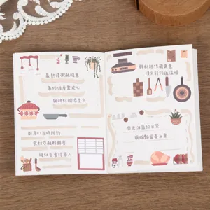 Koreanischer Stil süße Küchen-Themen dekorative Tagebuch Aufkleber Set mit schönen Utensilien.