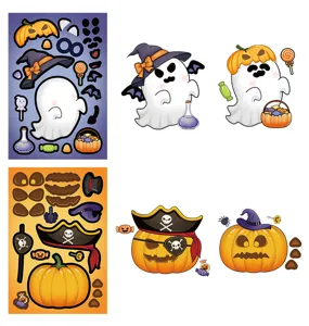 Halloween DIY pegatinas de cara cambiante fantasma calabaza fiesta regalo infantil