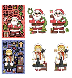 Christmas make a face sticker sheet DIY puzzle decoration for kids holiday gift fun