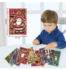 Christmas make a face sticker sheets for kids holiday DIY puzzle fun party craft gift toys