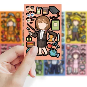 DIY make a face sticker sheet cartoon educational occupational puzzle toys for kids