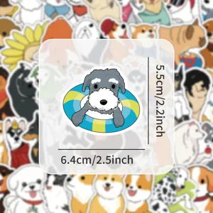 Adorable autocollant en vinyle imperméable de schnauzer pour carnet bouteille d'eau
