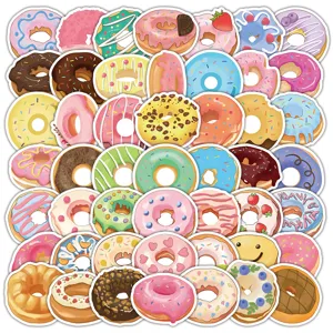 Adesivi Impermeabili Ciambella Carino Cartoon Graffiti Decalcomanie Per Bottiglia d'Acqua Diario Laptop Giocattoli Per Bambini Adesivo Vinile Estetico