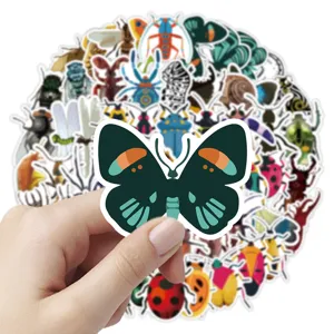 Détail d'autocollants d'insectes imperméables, jolis stickers de papillons pour loisirs.