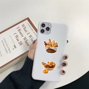 Adesivi pane impermeabile materiale PET design cibo carino per custodia telefono notebook