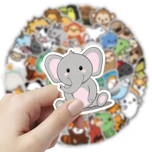 Adesivi carini di animali a cartoni animati impermeabili per valigia e laptop