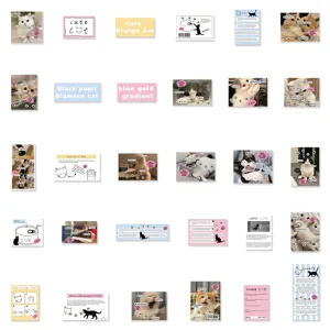 Cute cat sticker pack for phone case journaling waterproof vinyl decorative cute pet decals