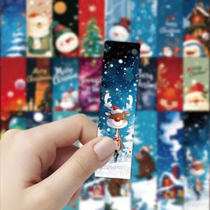 Ensemble de marque-pages en papier de Noël avec illustration de renne mignon pour la lecture