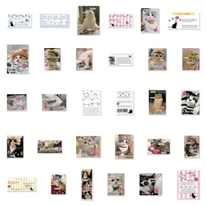 60pcs original cute cat stickers pack aesthetic funny pet stickers for phone case decor