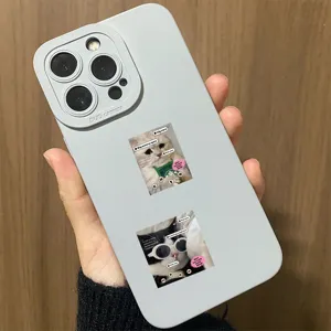 Cute cat stickers phone case set, funny meme decorative stickers for mobile phones.