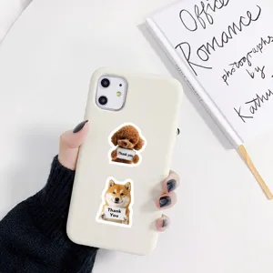 Adorables autocollants de chiens avec des messages de remerciement pour la decoration.