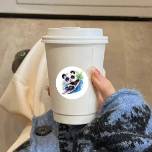 Süßer Cartoon Panda Surf-Aufkleber für Kindergeschenke, Tagebuchdekoration und Umschlagverschluss.