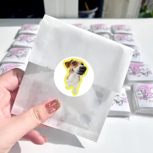 Cute realistic animal round stickers for kids, pet dog cat avatar decorative sticker pack 500pcs