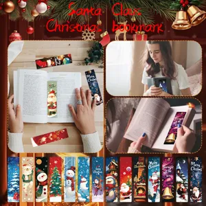 Lot de 24 marque-pages de Noël en papier, jolie décoration de fête et cartes de lecture mignonnes.